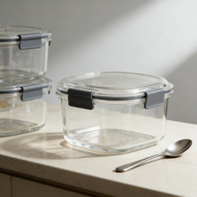 Glass Food Storage Containers Set, 6-Piece Round Leak-Proof Containers With Lids, Airtight Meal Prep Containers For Oven, Microwave, Freezer & Dishwas