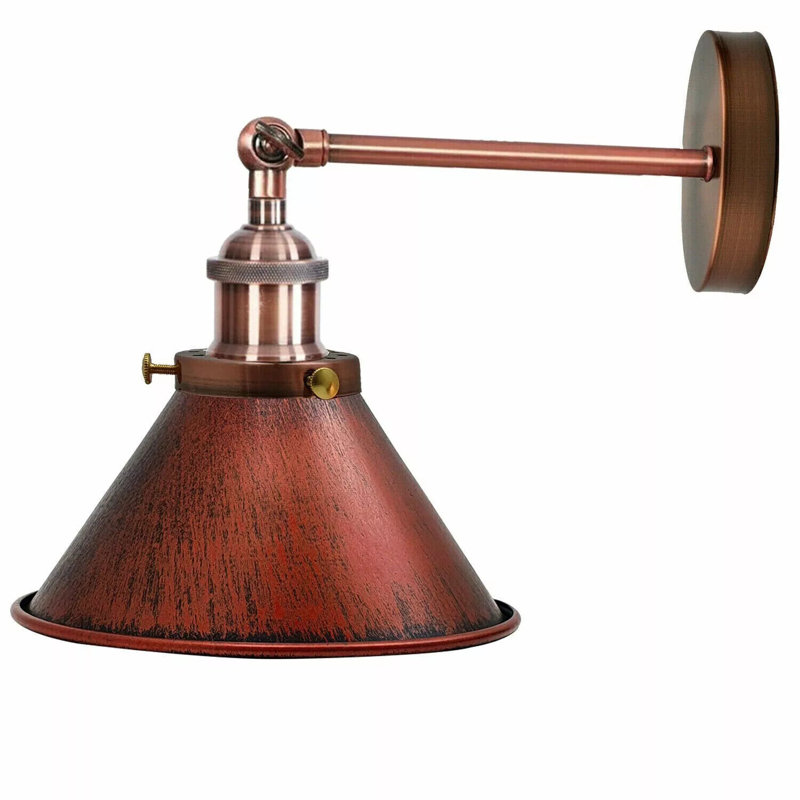 Aybar Armed Sconce, Copper, 20cm H x 18cm W x 20cm D, Rustic Red