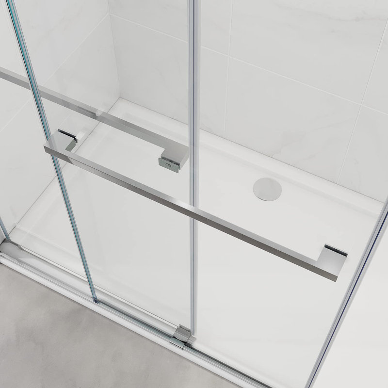 Porte de douche coulissante double sans cadre l 58 "- 60" x H 76 "