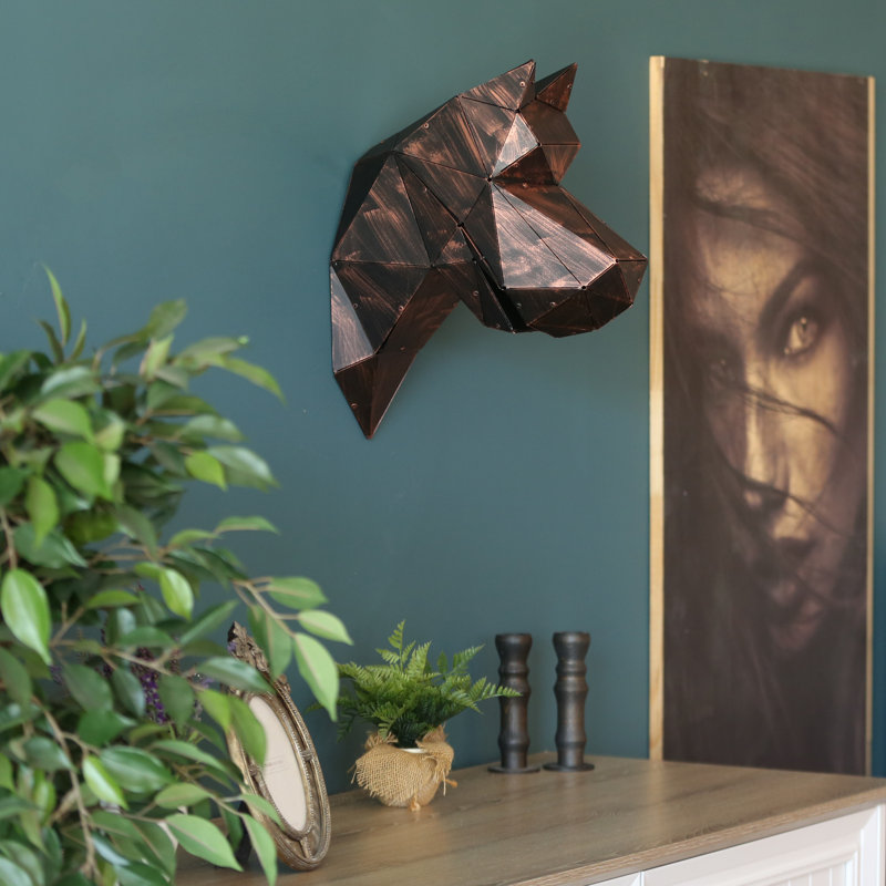 Animals Wall Decor on Metal, Black/Copper