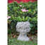 Buste mural en ciment 8 po x 9 po x 11,5 po, gris, avec motif floral pour jardin-132994756