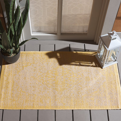 Soraya Beige/Gold Indoor / Outdoor Area Indoor/Outdoor Area Rug