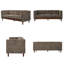 Canapé capitonné 3 places de 198 cm (78 po) avec coussins à ressorts ensachés, style moderne du milieu du siècle, accoudoirs carrés, idéal pour appartement, supporte jusqu'à 408 kg (900 lb).-2035559365