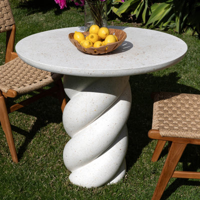Lenny Round Concrete Outdoor Bistro Table , 35.25'' in. W 35.25'' in. D