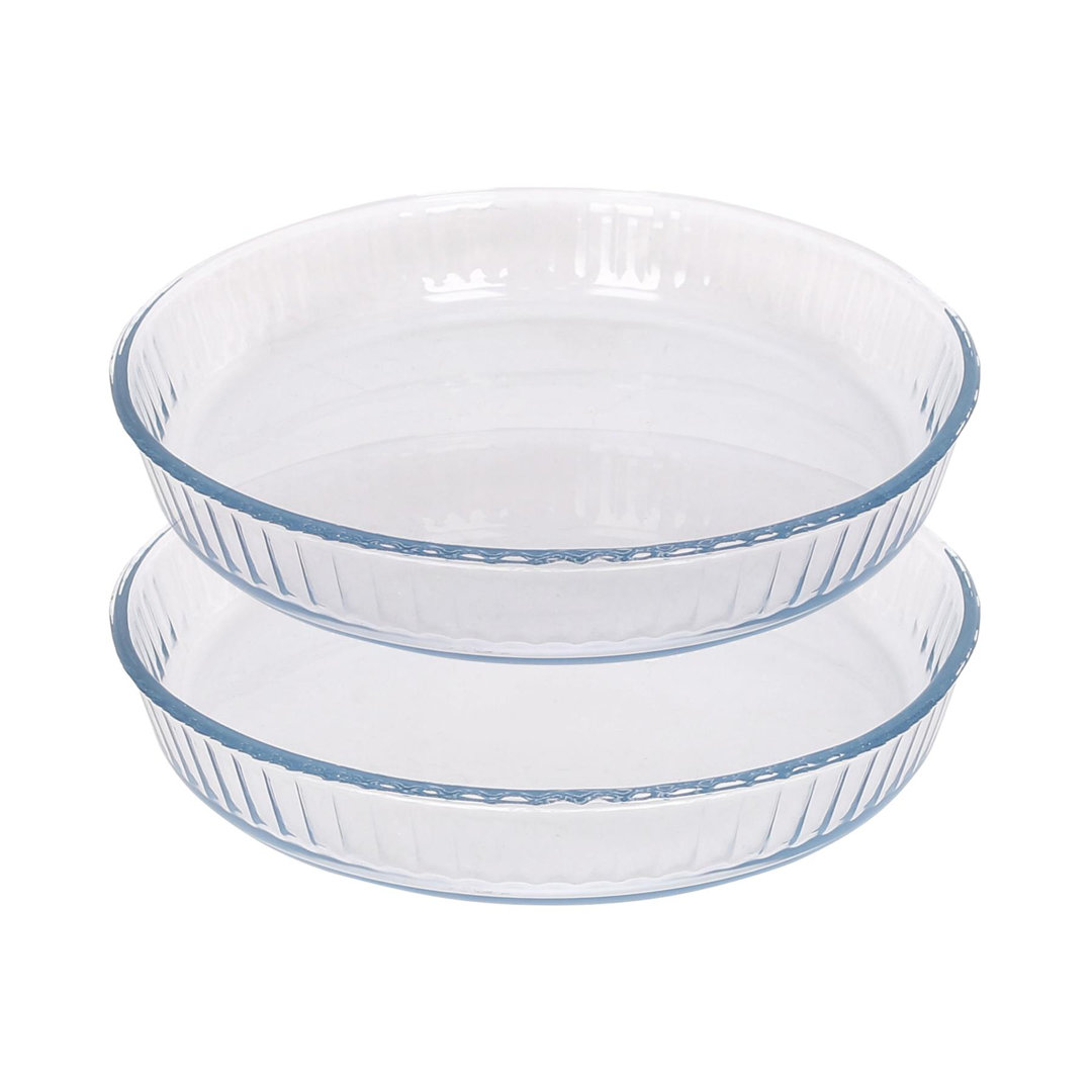 Argon Tableware - Optical Round Glass Oven Baking Dishes - Set of 2