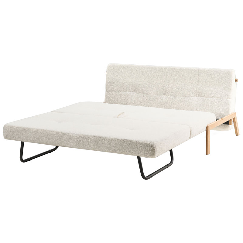 Axton 2 Seater Sofa Bed, White, Boucle