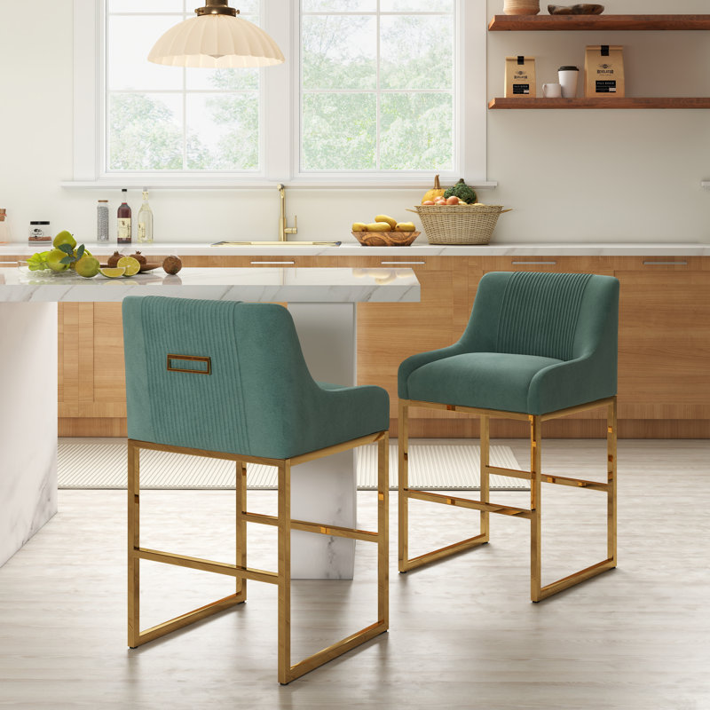 Tabouret de comptoir 26 po Zanthia, Vert menthe, 2