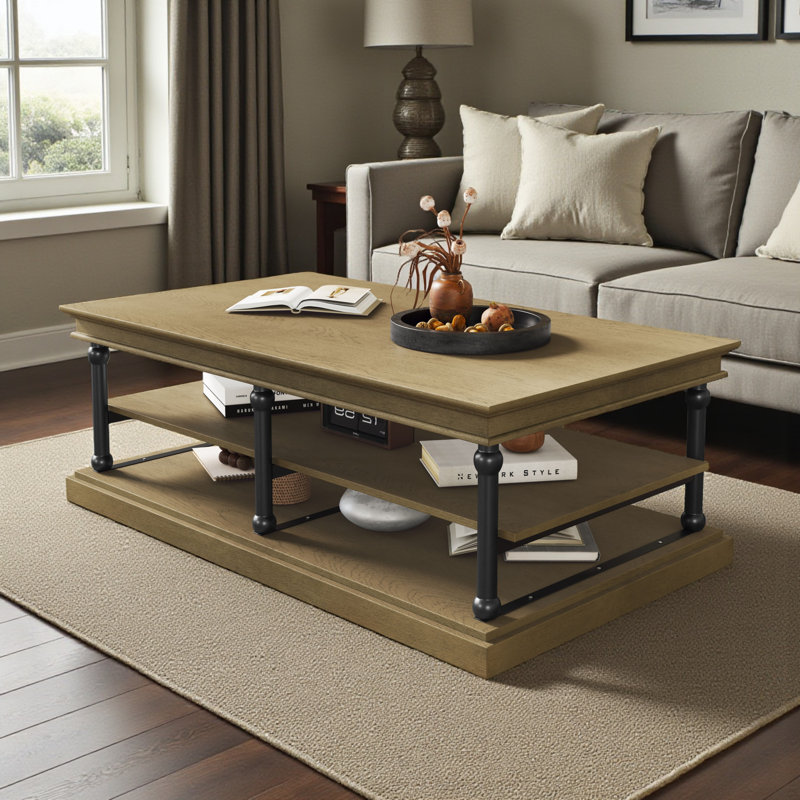 Table basse de 55 po, Brun