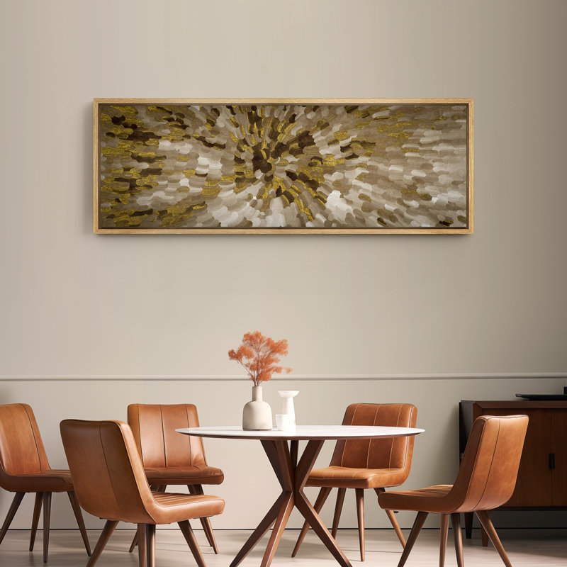 Radiant Burst Vibrant Abstract Modern Art, H 20 po x l 60 po, Naturel