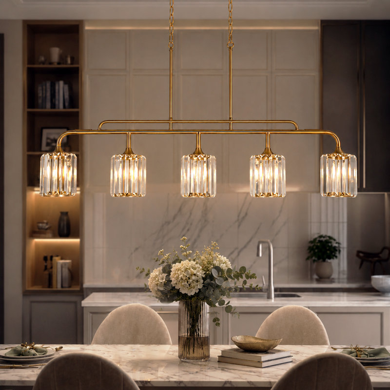 Luminaire suspendu linéaire pour îlot de cuisine à 5 lumières l 47 po Barela Certifié UL