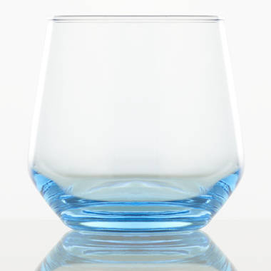 Pescara White Dot Tumbler Glasses, Set of 4 (Set of 4) Orren Ellis Color: Navy Blue