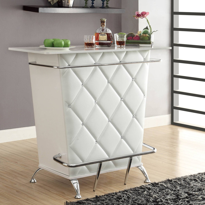 Table de bar contemporaine l 47,4 po (K / D), Blanc