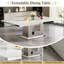 Ensemble de salle à manger extensible 11 pièces en faux marbre (63" à 95") avec 10 chaises rembourrées et grande table de cuisine extensible à piètement argenté miroir.-927021082-927021084