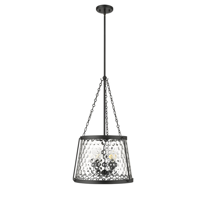 Luminaire suspendu conique à 5 lumières Jysiah, Noir mat