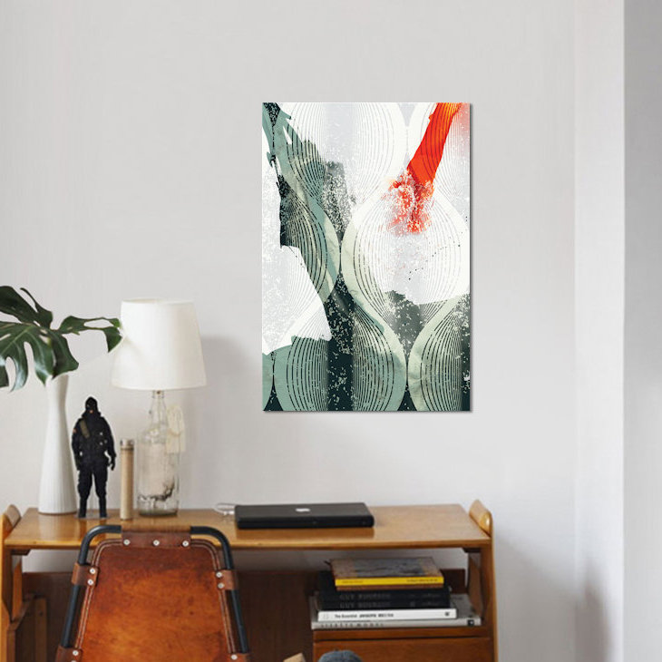 «Minimal Wave II», impression sur toile, H 40 po x l 26 po x P 1,5 po, Toile tendue, Pas de tapis