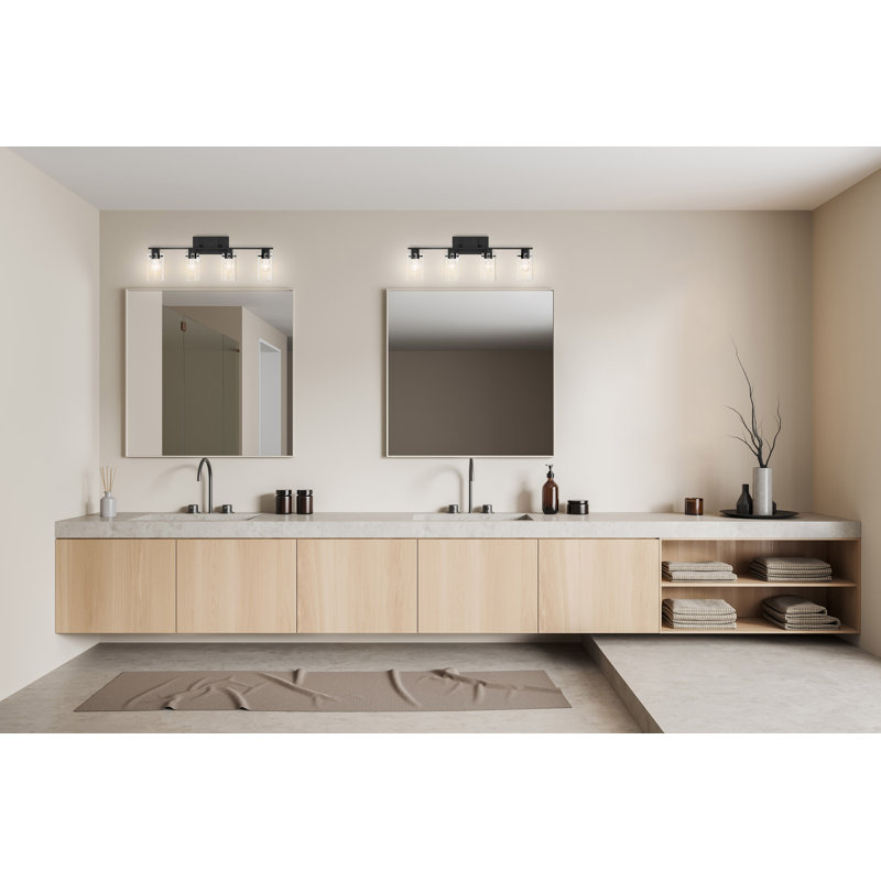 Éclairage de salle de bain à intensité variable 4 lumières Barines, Noir mat