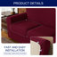 Textured Soft Stretch Separate Box Cushion Loveseat Slipcover-1924826126