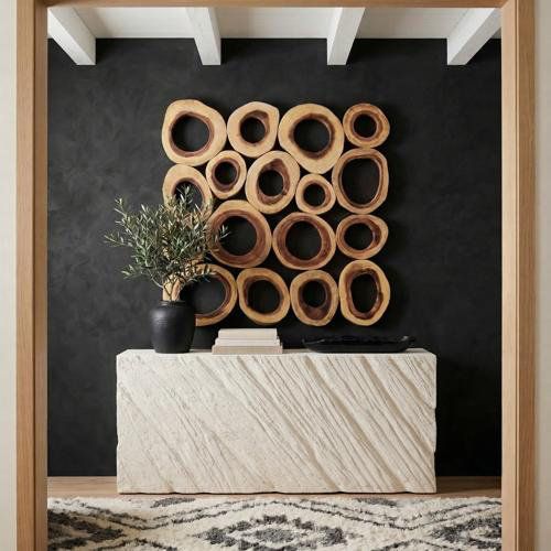 Shear Console Table, Rectangle, White Stone