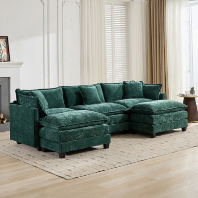 Cloud Sofa 3-Seater Modern Sectional With Double-Layer Cushions And Breathable Chenille Upholstery For Living Room And Apartment Comfort.