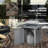 Braxden Square Stainless Steel Propane Smokeless Fire Pit Table with Hidden Fuel Tank