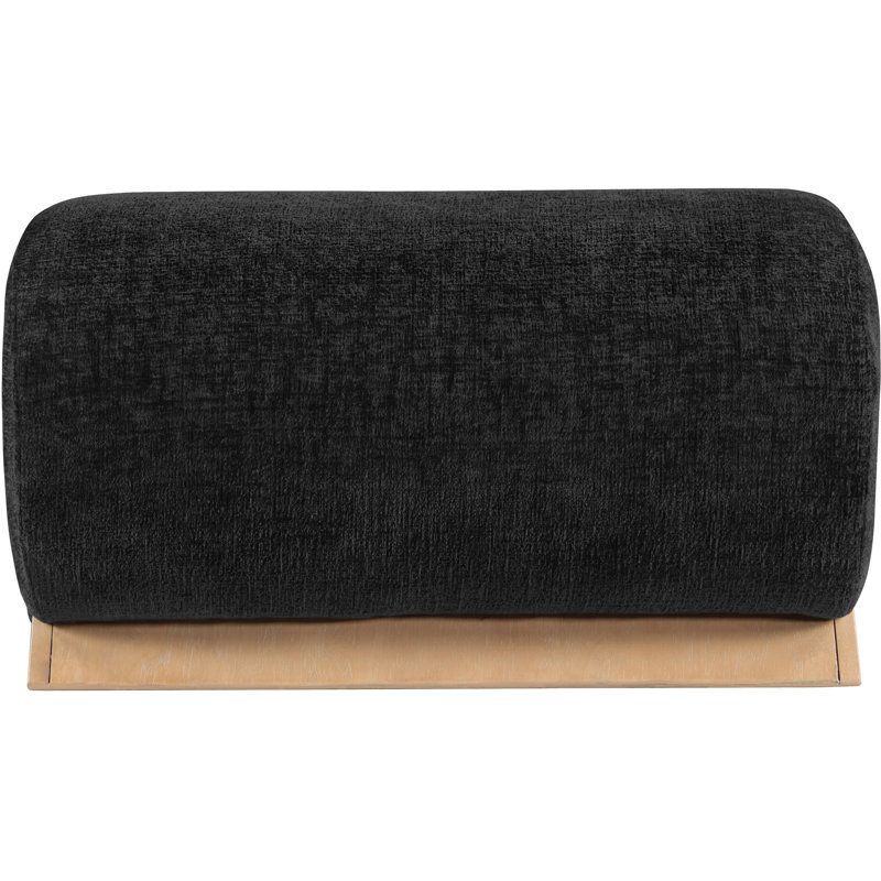 Repose-pieds Akira, Naturel, Tissu de polyester noir