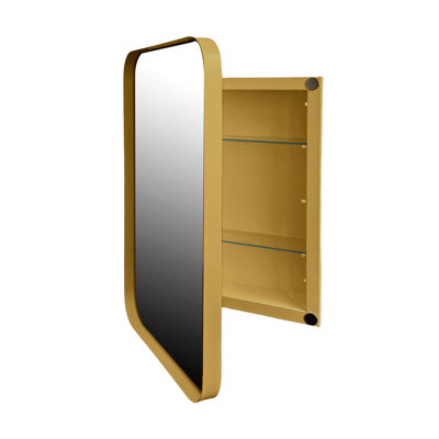 16X24 Inch Recessed Metal Framed Medicine Cabinet With Mirror And Adjustable Shelves Wall Mirror With Storage For Bathroom