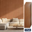 Lot de 4 panneaux muraux acoustiques pliables 3D (240 x 60 cm) - Panneaux décoratifs insonorisés en lattes de bois brun-135066190