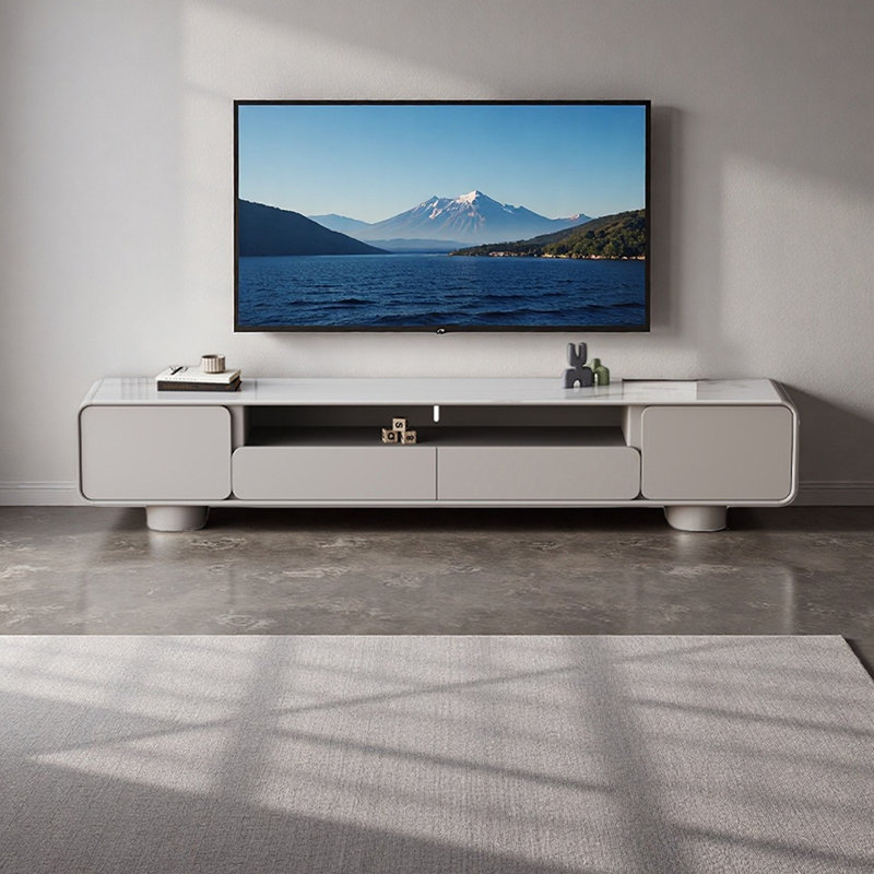 Meuble télé français de style crème, H 17,71 po x L 70,86 po x l 15,74 po