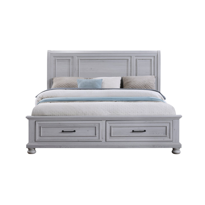 Warm Gray Storage Bed With 2-drawers, King