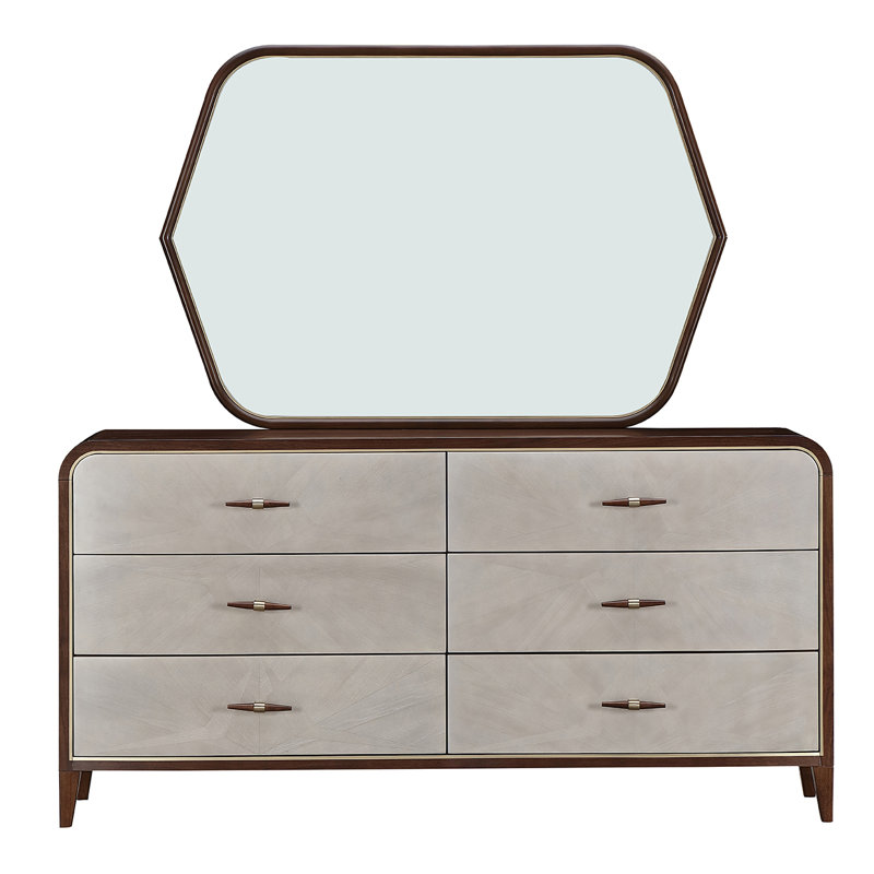 Commode Houston avec miroir - Noyer