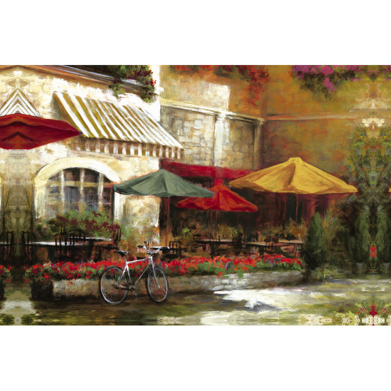 Vieille scène de rue italienne - peinture sur toile tendue, H 32 po x l 48 po, Toile tendue, Non