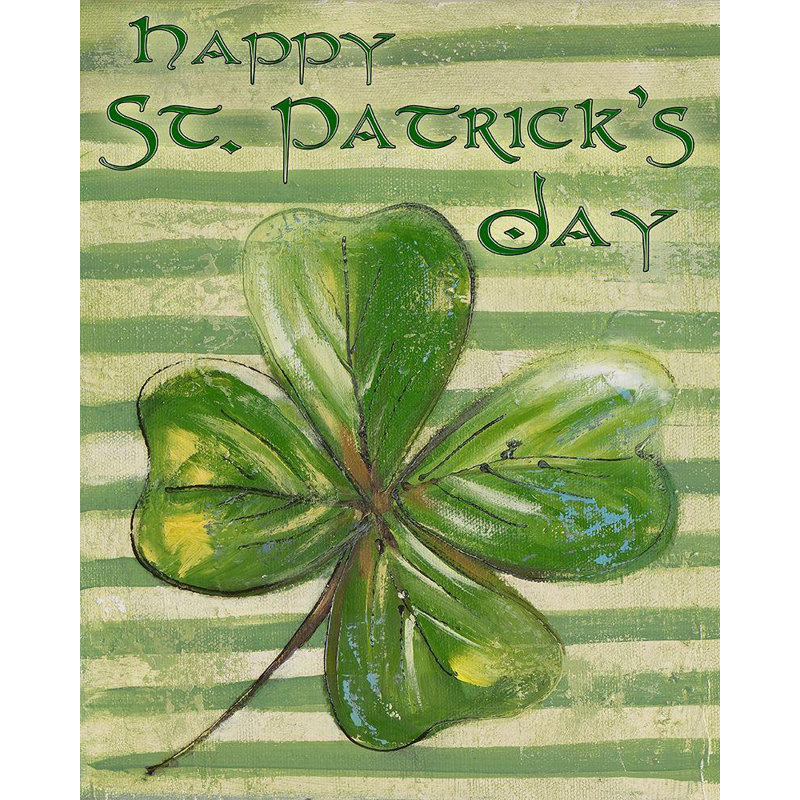 «The Holiday Aisle® Pinto, Patricia», reproduction d'art sur toile tendue: St. Patricks Four Leaf Clover, H 44 po x l 36 po