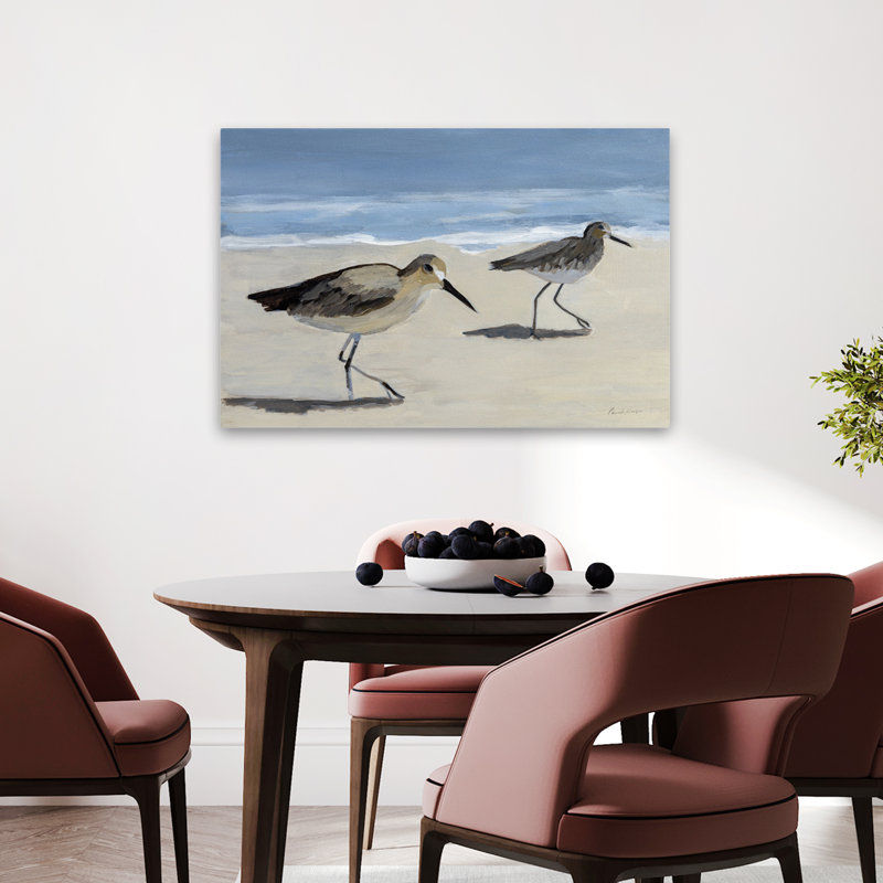 Pipes - Animal plage, oiseau beige, H 36 po x l 24 po