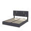 Grand lit plateforme tapissier avec système de rangement hydraulique, aucun sommier nécessaire