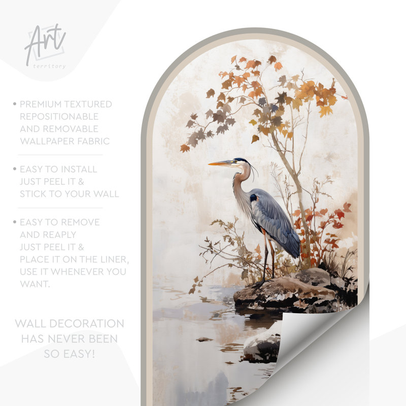Adhésif décoratif Great Wall Heron, H 71 po x l 40 po