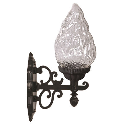 Outdoor Wall Lamp, Black ABS Body, 15.7 x 8.7 x 3.9 inches | Acrylic Cap, E27 Socket Max 40W, IP65 Weatherproof | Traditional American Design, Ideal for Nostalgic Outdoor Spaces, Durable and Stylish