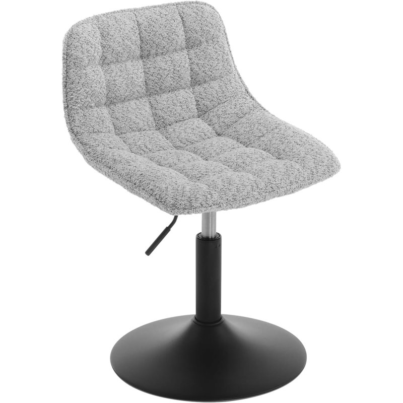 Nikeea Swivel Upholstered Adjustable Height Counter Stool, Grey