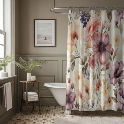 Rideau de douche standard 1 pièce Hue Petals