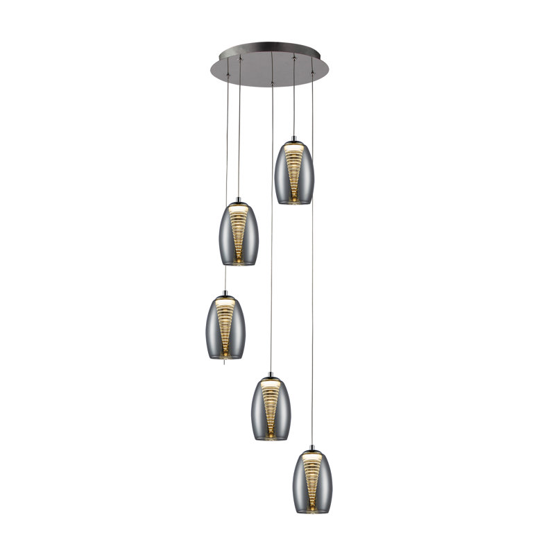 Boerner 5 - Light Chrome LED Cluster Pendant