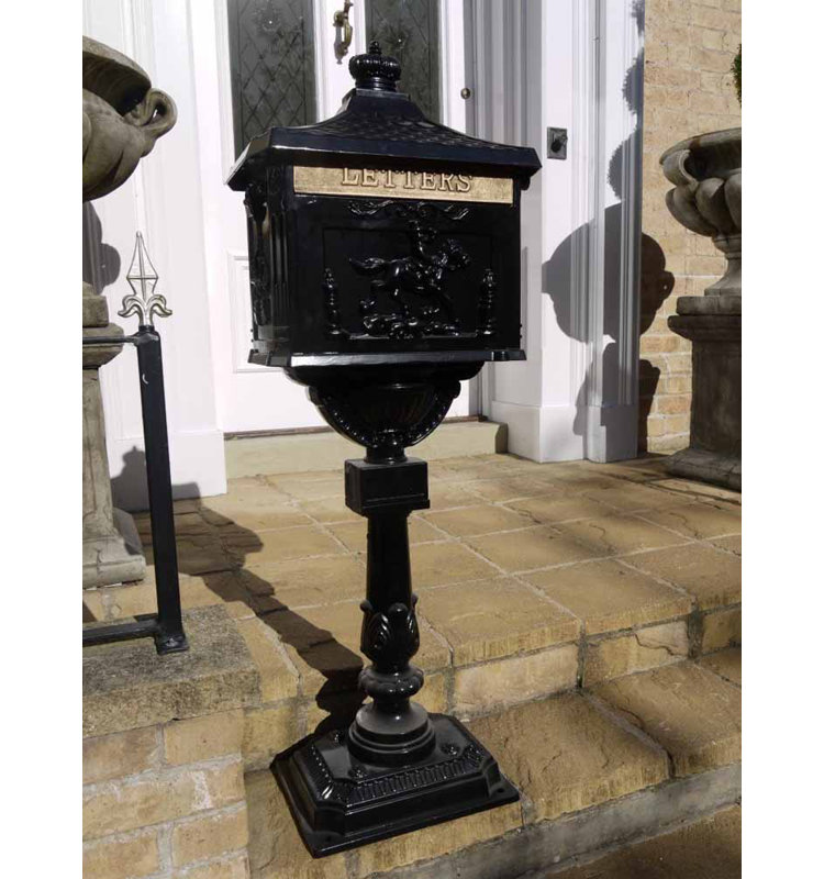 Post Mounted Post Box, Black