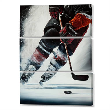 Latitude Run® Usa Hockey Player In Action I - Modern Metal Wall