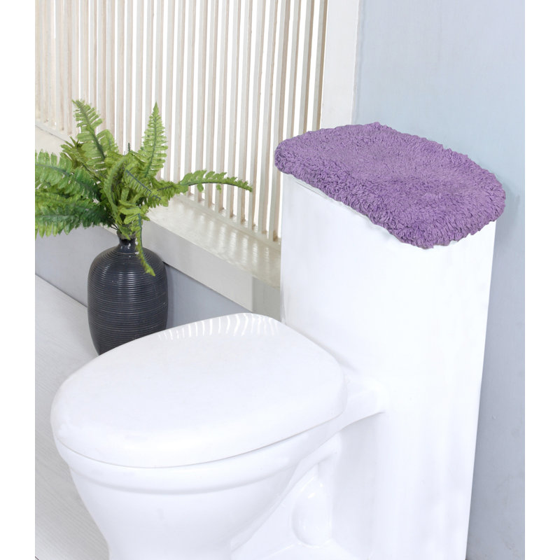 Tapis de bain 100% coton touffeté, housse de réservoir très douce et lavable à la machine 10 x 22 po, Mauve