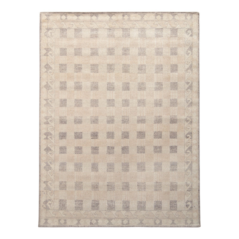 Homage Wool Geometric Area Rug in Beige/Brown/Purple