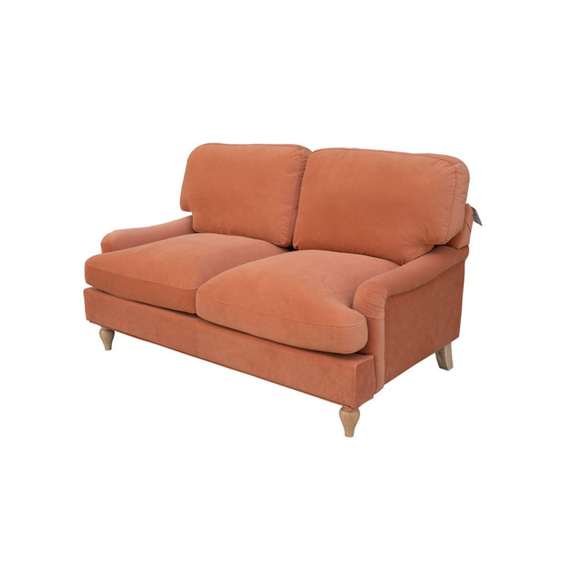 Sadorus 2 Seater Sofa, Orange Velvet