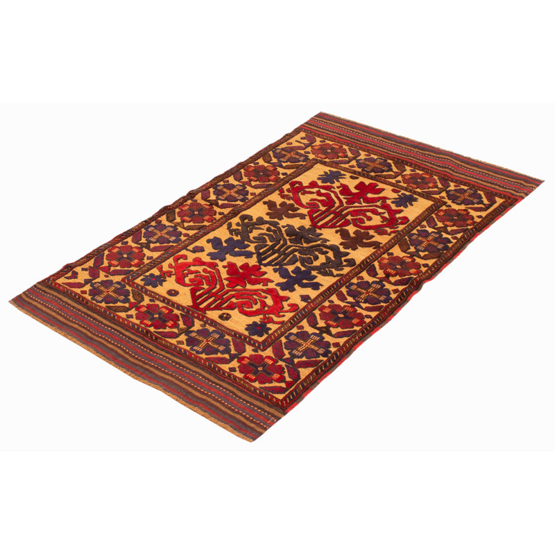Tapis tajik brun clair 3 pi 10 po x 6 pi 3 po