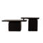 Ensemble de tables basses carrées de style rétro avec finition grain de bois, pour le salon, le bureau et la salle à manger, noir (ensemble de 2)-2002383187