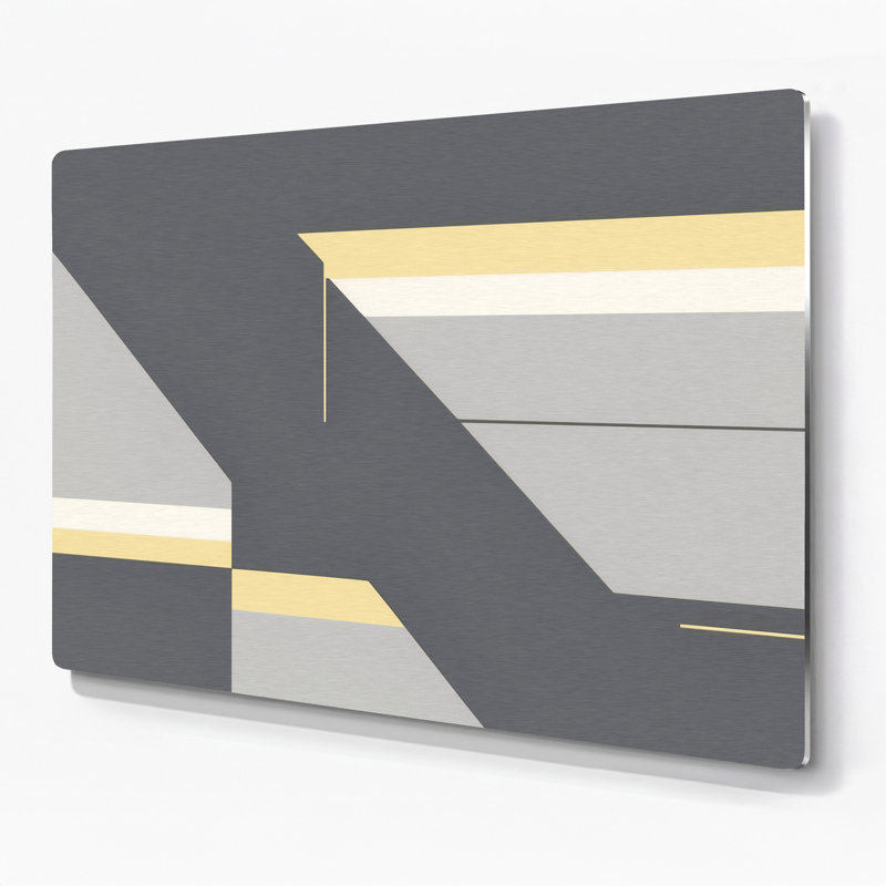 Minimalisme 83, art mural gris en métal, H 16 po x l 20 po