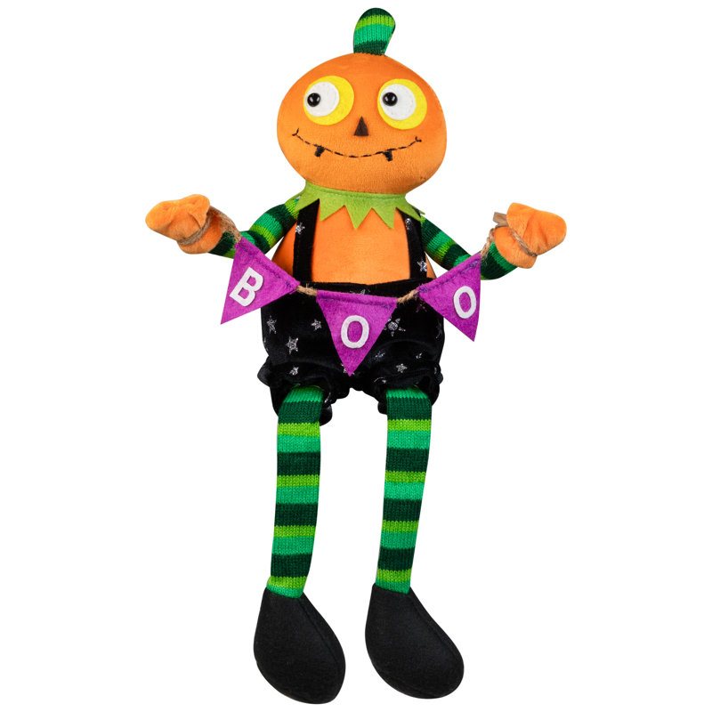 Décoration d'Halloween Jack O Lantern avec bannière Boo - 14 po