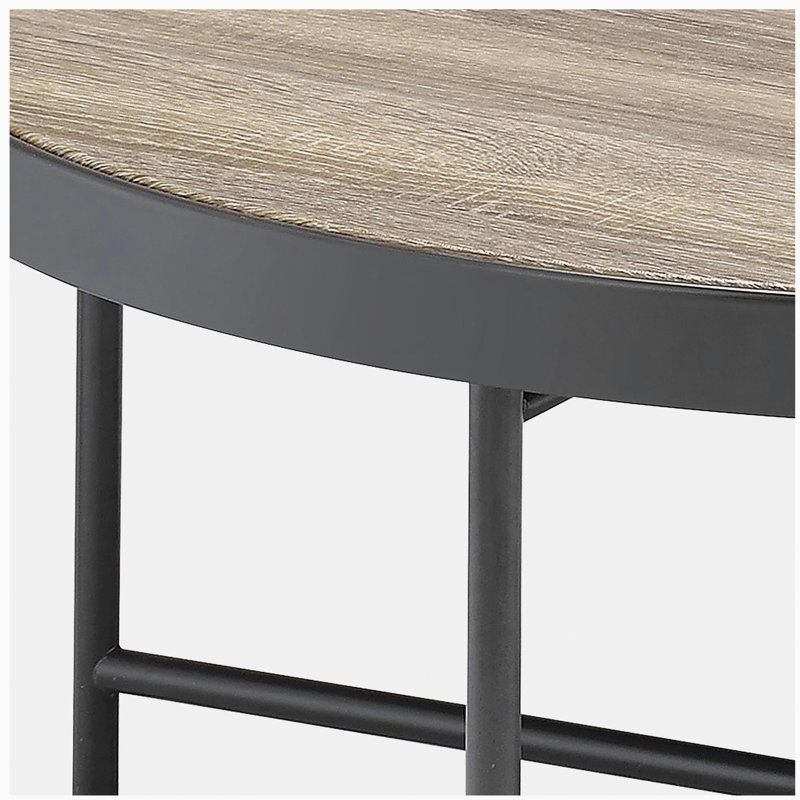 Table basse en chêne gris patiné et noir patiné