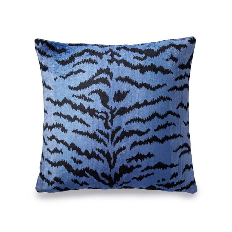 Wild Glamour Tigre Pillow Cover & Insert, Blue/Black
